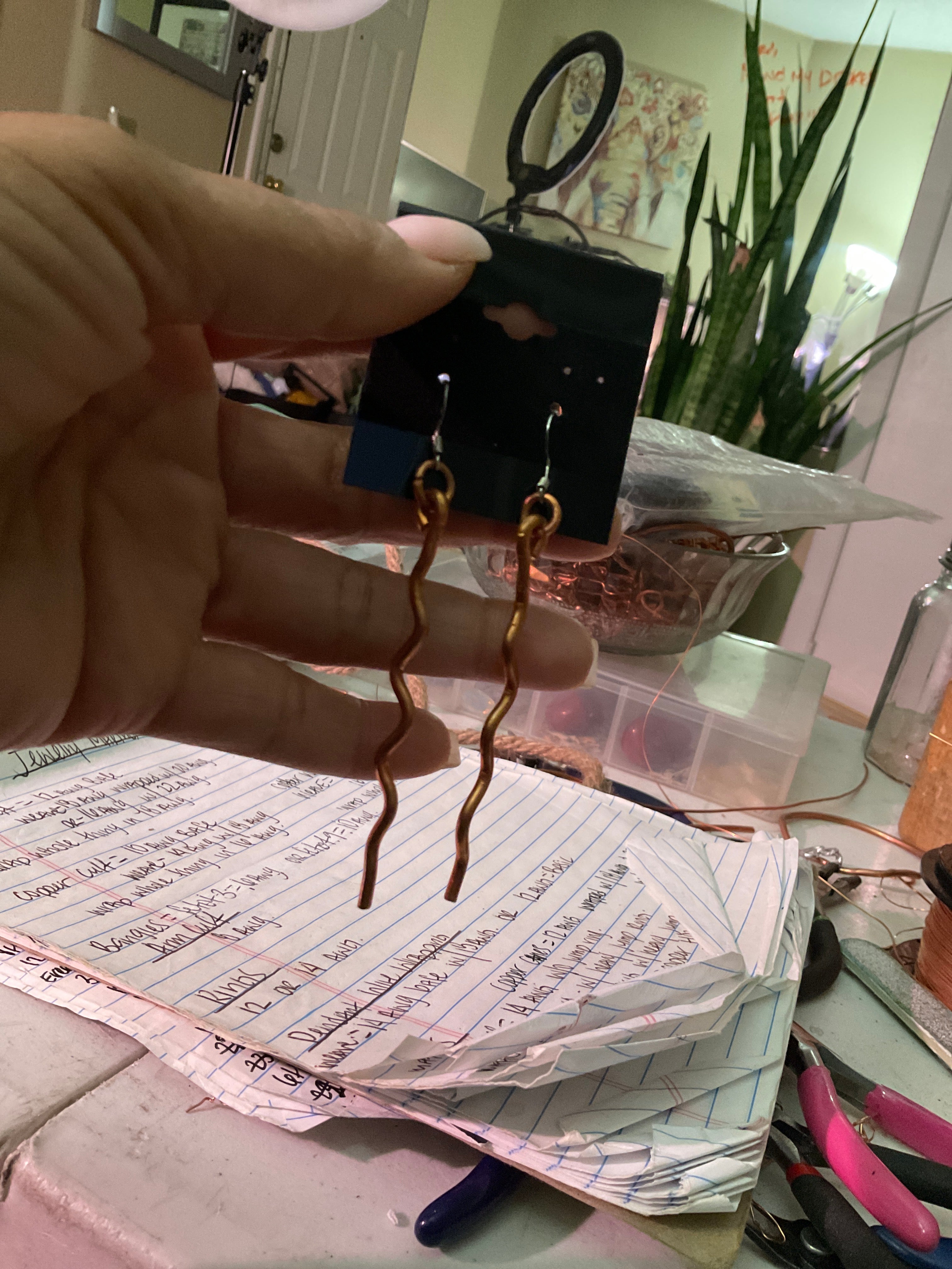 Copper Cane Earrings